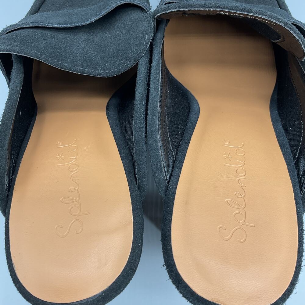 NEW Splendid Women’s Vina Suede Platform Clogs Black Size 10M - Picture 6 of 11